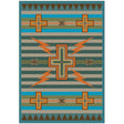 Turquoise Cross and Lightning Area Rug Collection