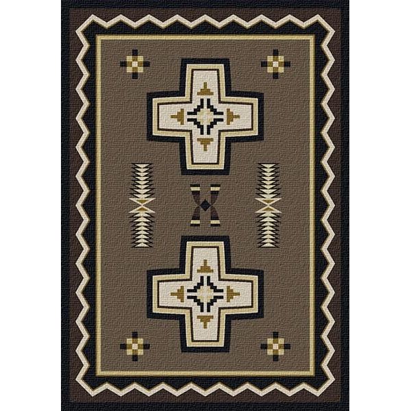 Southwestern Taupe Cross Area Rug