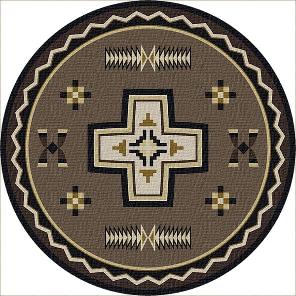 Southwestern Taupe Cross Area Rug