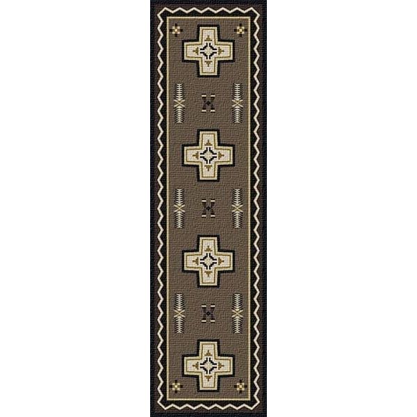 Southwestern Taupe Cross Area Rug