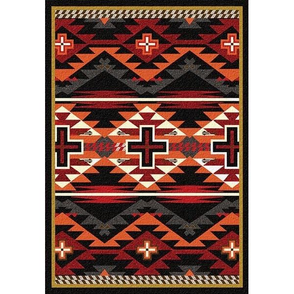 Southwestern Black Cross Area Rug