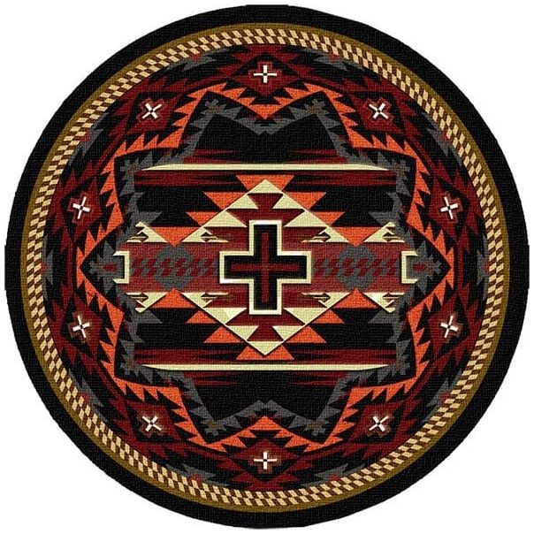 Southwestern Black Cross Area Rug