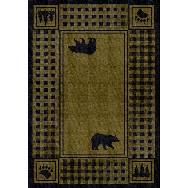 Bear Plaid Green Area Rug