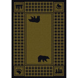 Bear Plaid Green Area Rug