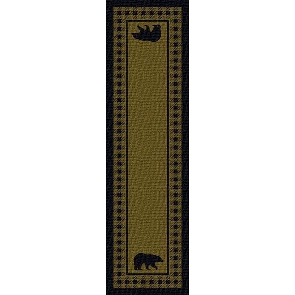 Bear Plaid Green Area Rug