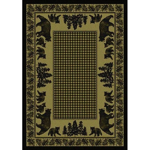 Woodland Bear Family Green Area Rug Collection