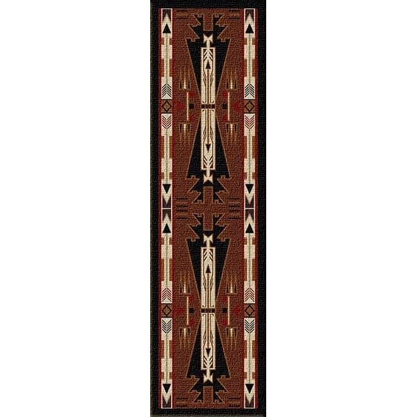 Horse Raiders Brown Area Rug