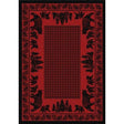 Woodland Bear Family Red Area Rug Collection