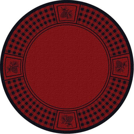 Pinecone Plaid Red Area Rug