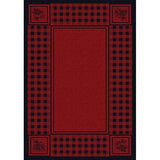 Pinecone Plaid Red Area Rug