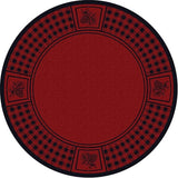 Pinecone Plaid Red 8' Round Area Rug