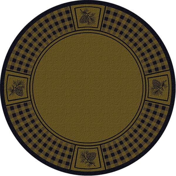 Pinecone Plaid Green 8' Round Area Rug