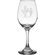 Double Cactus 11 oz. Etched Wine Glass Sets