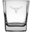 Longhorn 9.25 oz. Etched Double Old Fashioned Glass Sets