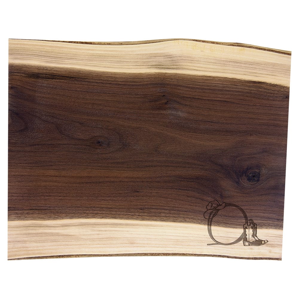 Black Walnut Rope & Boots Cutting Board