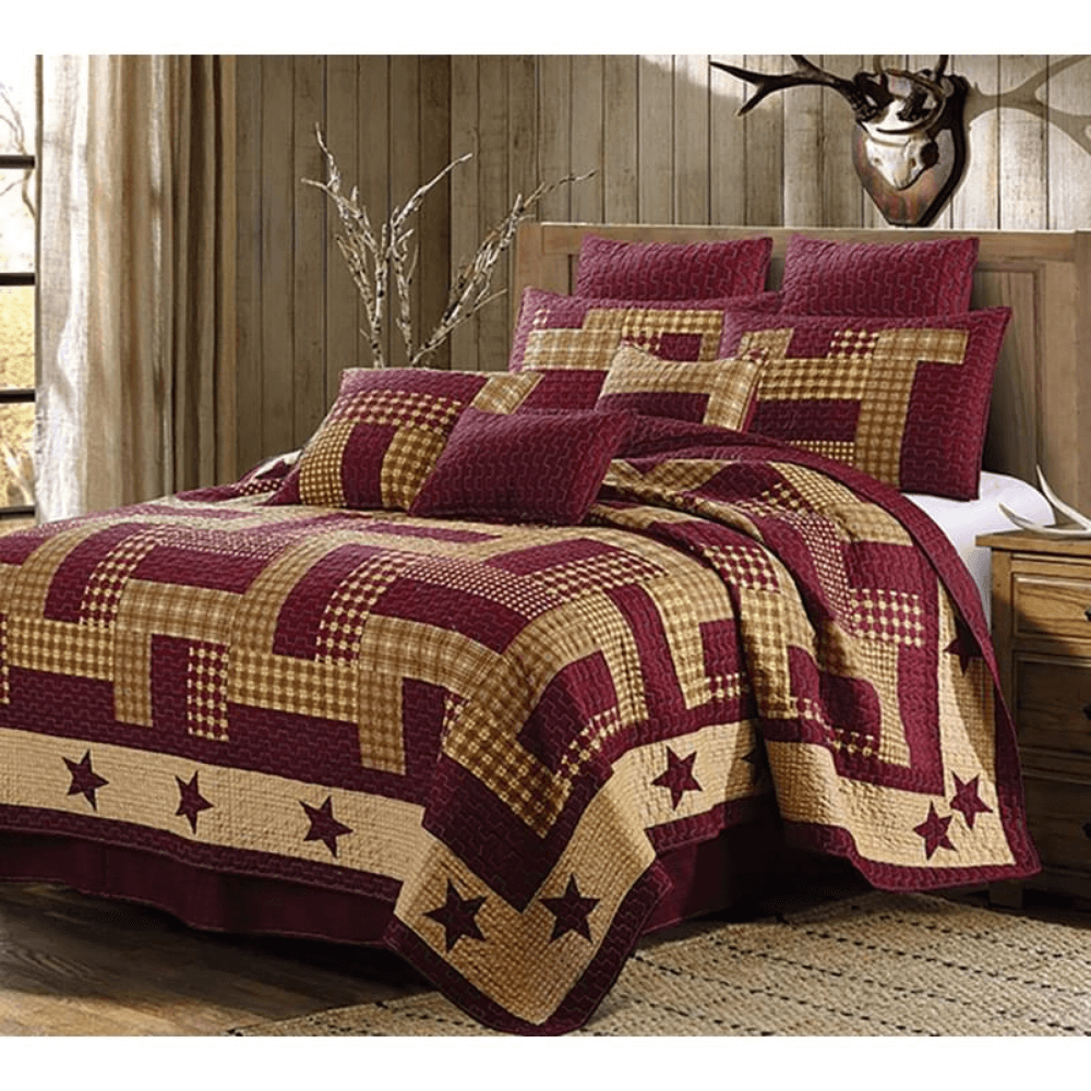 GOLD/RED popular and BROWN Quilt