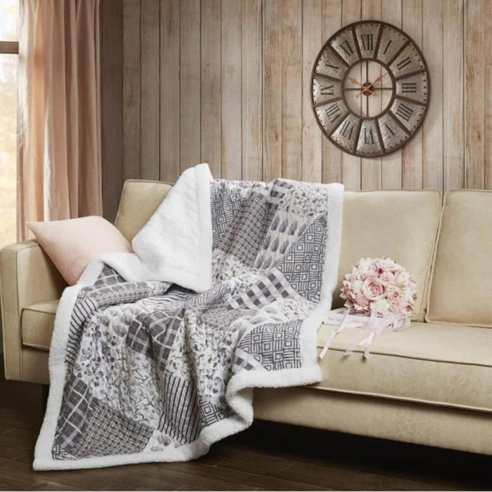 Grey Skies Sherpa Throw