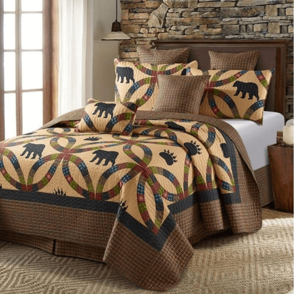 Eternal Beauty Bears Quilt Set