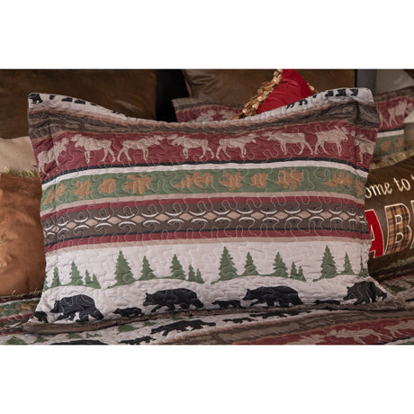 Chocolate Cabin Striped Quilt Set