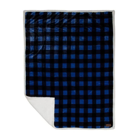 Omaha Blue Plaid Throw Blanket