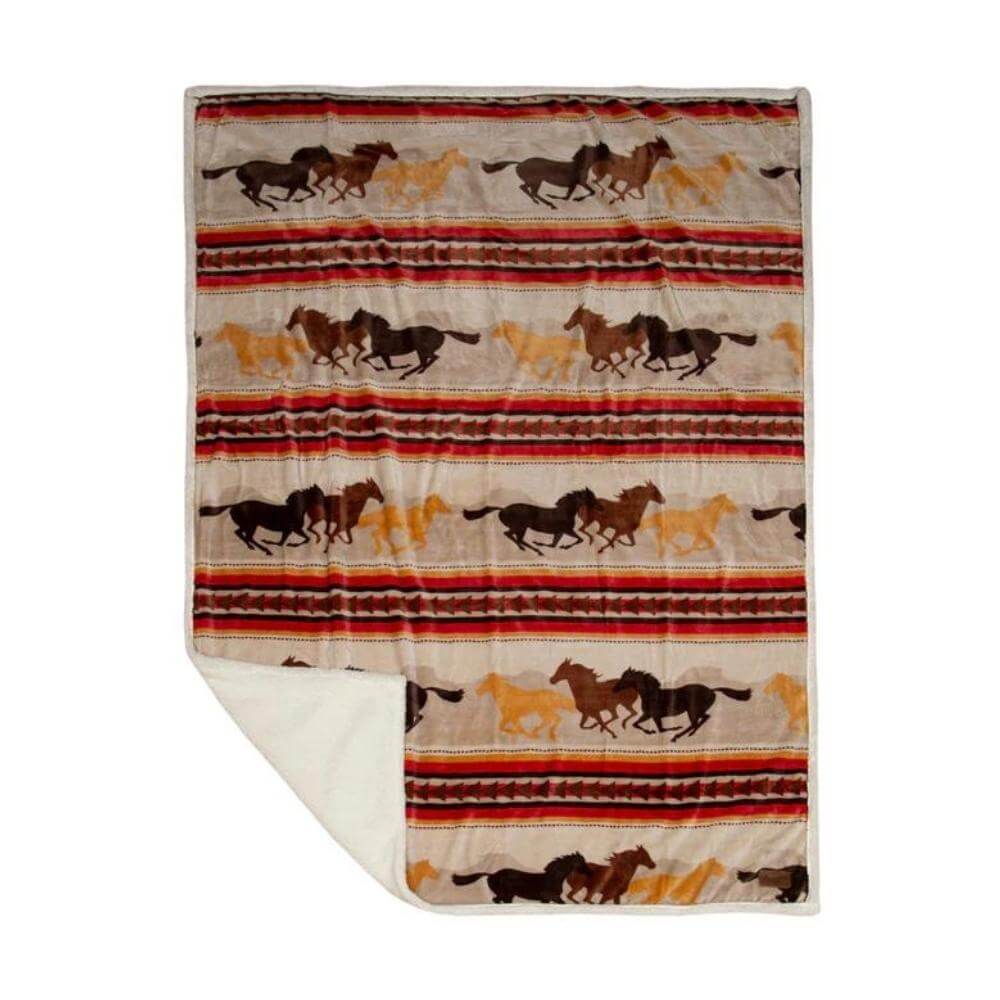 Omaha Horses Throw Blanket