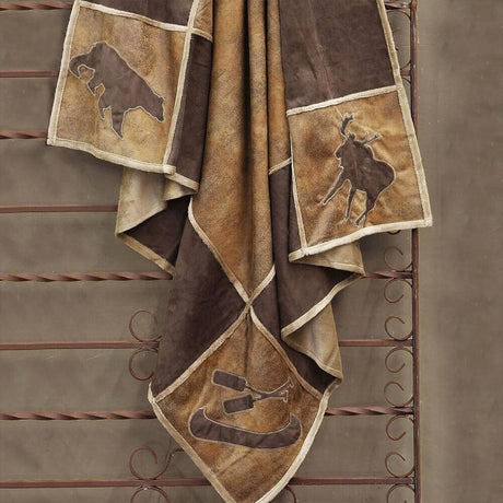 Rustic Mountain Wildlife Throw