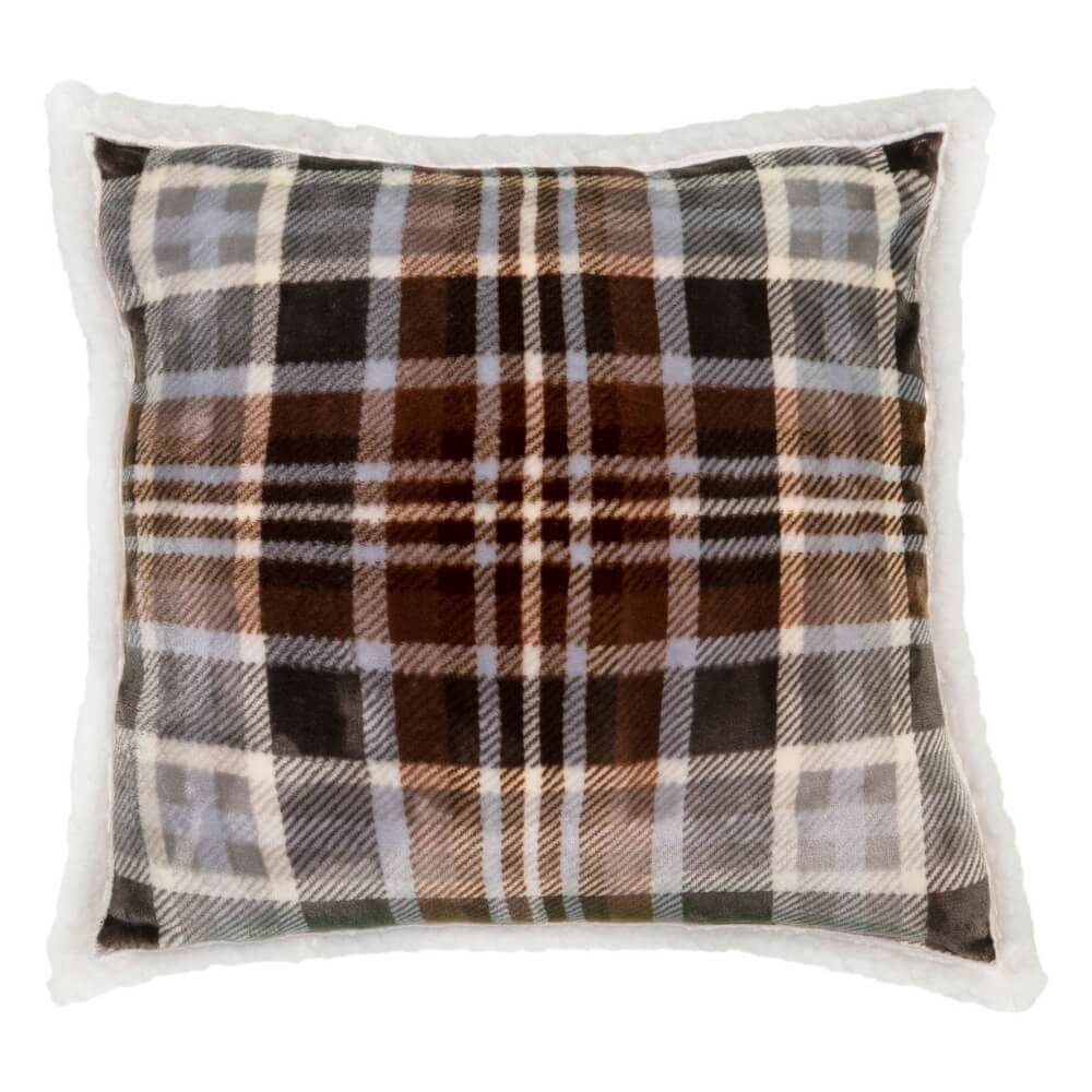 Rocky Plaid Plush Sherpa Pillow