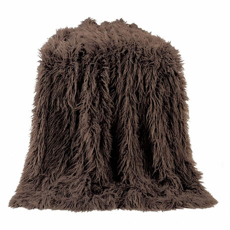 Chocolate Mongolian Fur Throw