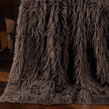 Chocolate Mongolian Fur Throw