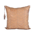 Chevron Leather Throw Pillow