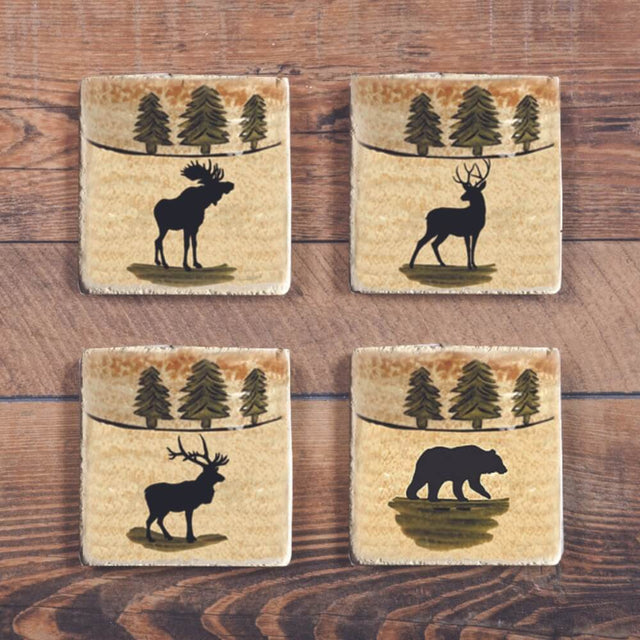 Wildlife Silhouette Coaster Set