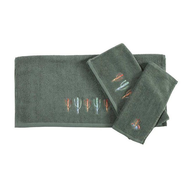 Southwest Cactus Turquoise Bath Towel Set