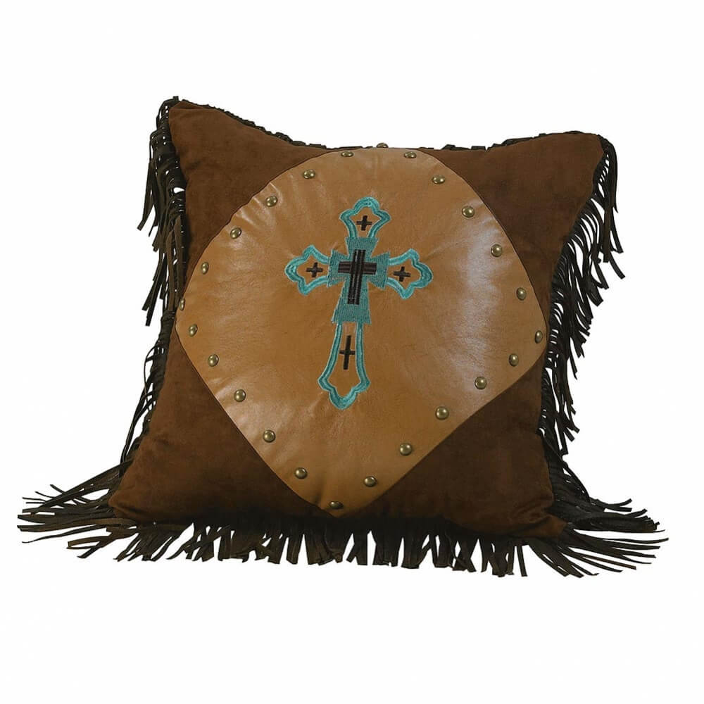 Las Cruces Turquoise Cross Pillow