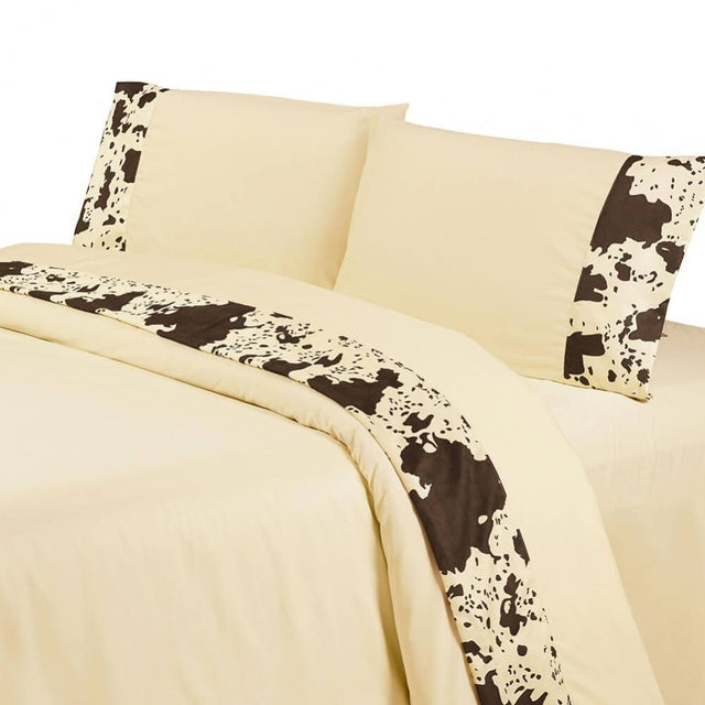 Cowhide Sheet Sets - Cream