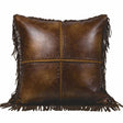 Faux Leather Cross Stitched Pillow