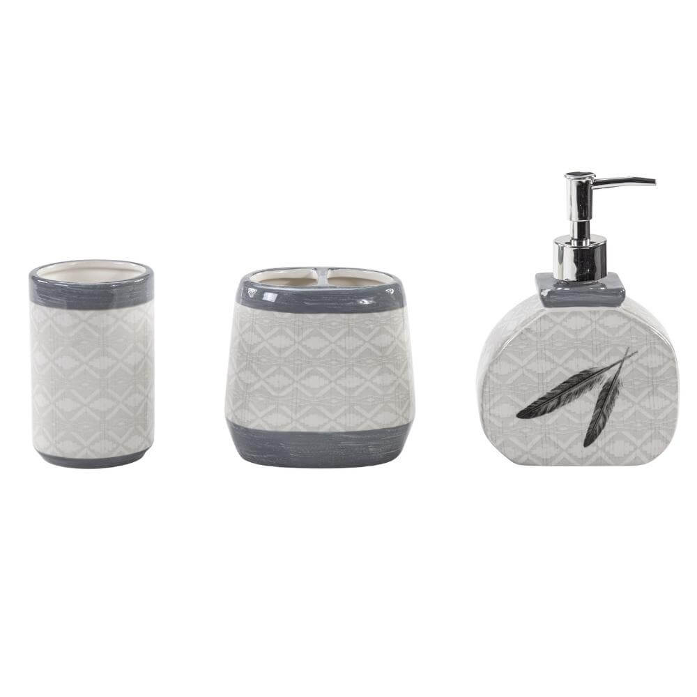 Feather Gray 3 PC Bathroom Set