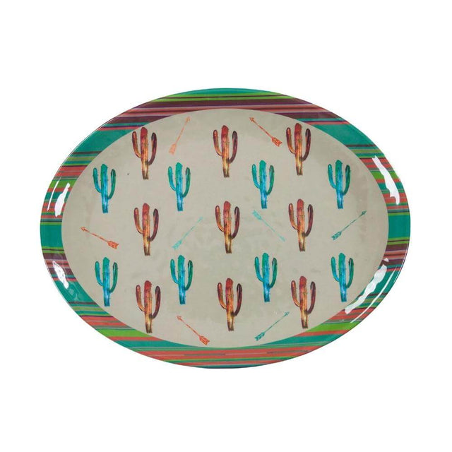 Painted Cactus Serving Platter