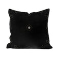 Outlaw Suede Black Leather Throw Pillow