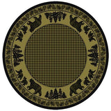 Woodland Bear Family Green Area Rug Collection