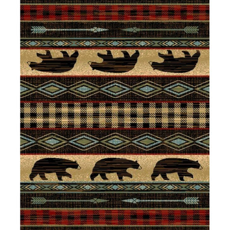 Ambling Bears Red Area Rug