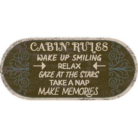 Cabin Rules Oval Rug