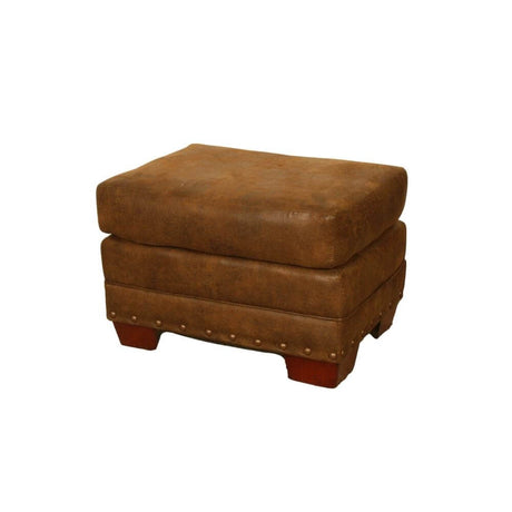 Rustic Buckskin Ottoman