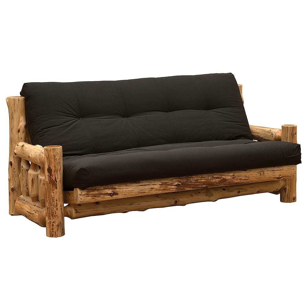 Cedar Log Frame Futon with Mattress