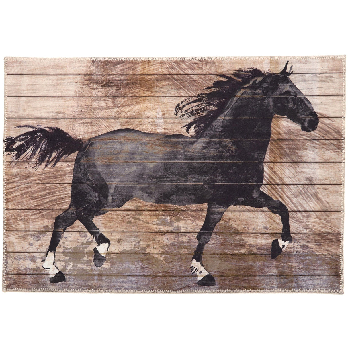 Black Stallion Barnwood Accent Rug