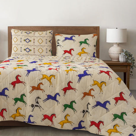 Horse Dance Reversible Quilt Set