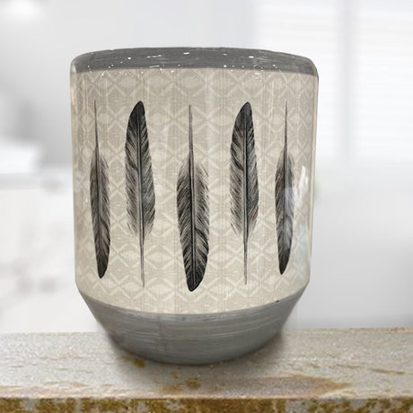 Feather Flair Ceramic Wastebasket