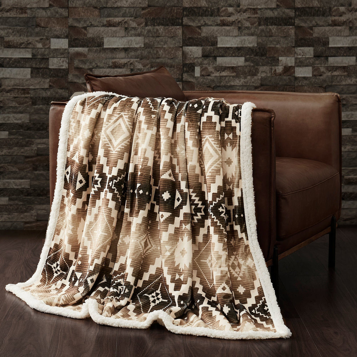 Aztec Gold Sherpa Throw