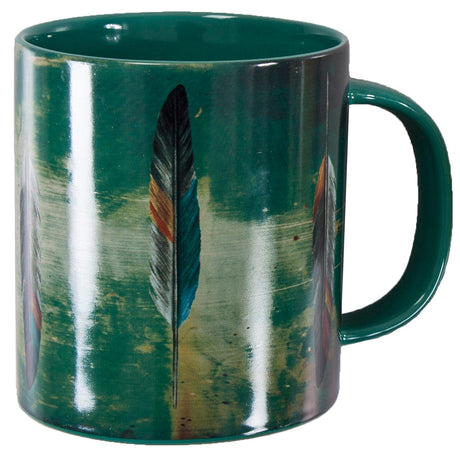 Tossed Feather Mug and Coaster 8PC Set