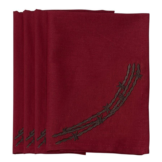 Barbwire Motif Red Napkin Set