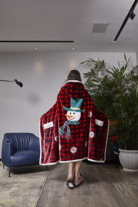 Buffalo Plaid Snowman Wearable Throw